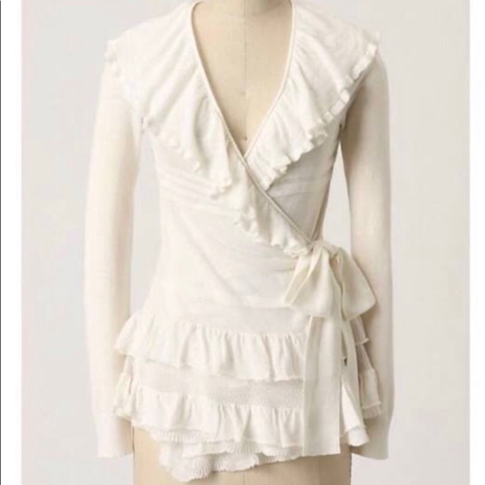 Guinevere White Wrap Sweater